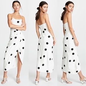 10 Crosby Derek Lam White and Black Polka Dot Midi Dress